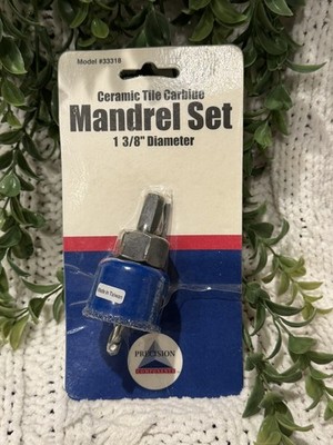 Precision Components 1 3/8  Tungsten Carbide Tile Hole Saw Mandrel Set NOS