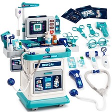 Doctor Kit for Toddlers 3-5, Doctors Play Set, Mobile Cart with Lights and So...