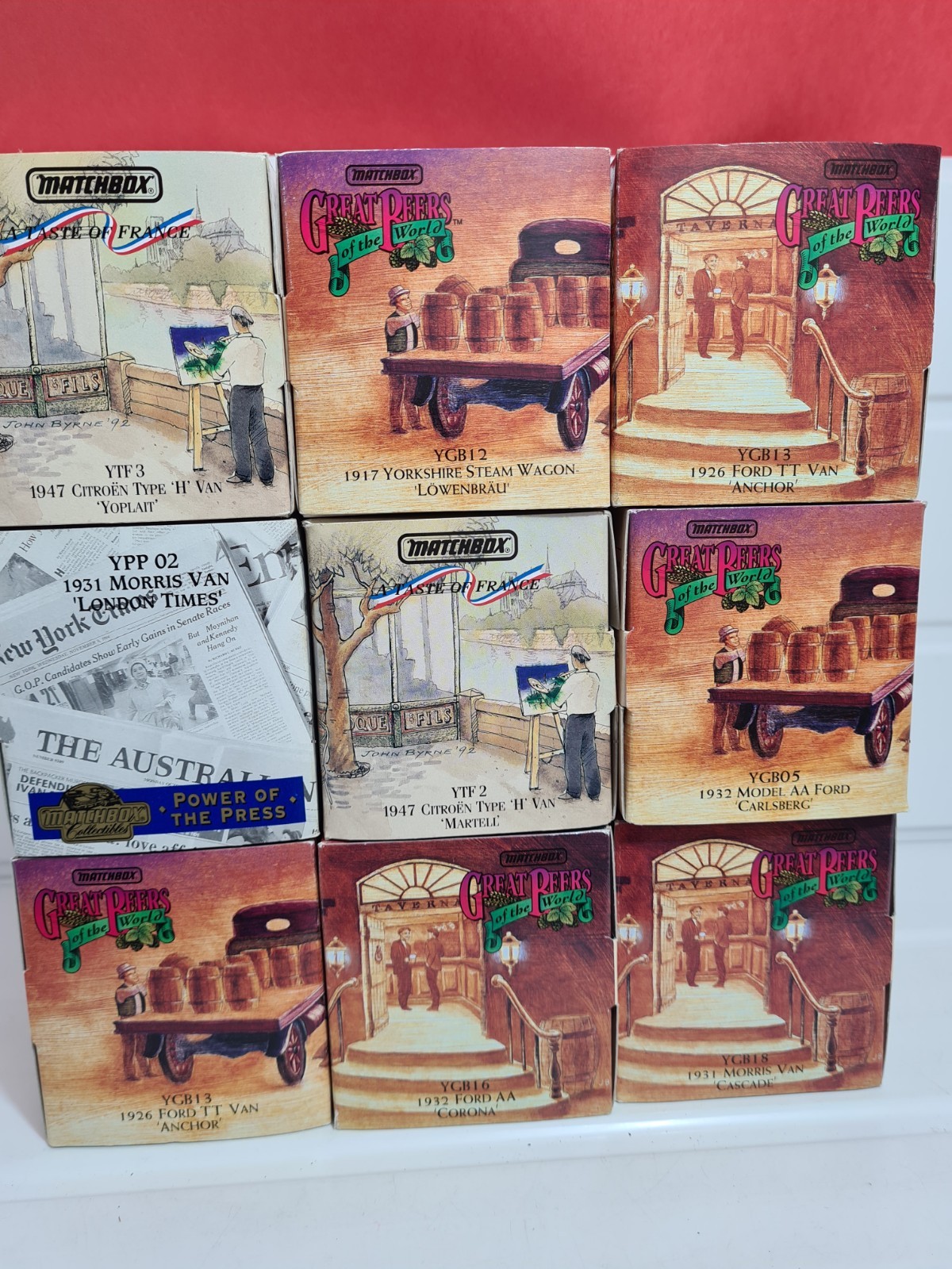 0937.Sammlung 9 x Models of Yesteryear MATCHBOX verpackt verschiedene tolle Biere