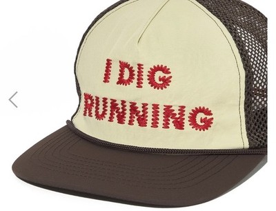 Alex Zono I Dig Running Trucker Hat OG Brown Mesh Trucker Cap