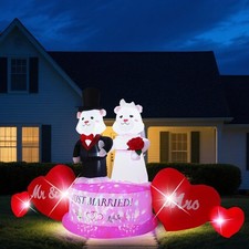 10FT Valentine  s Day Inflatables Couples LED Valentine  s Day Yard Decor