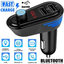 Car GPS LED Sreen Wireless Bluetooth FM Transmitter Radio 3.1A USB Fast Charger