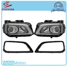 Fits 2018 2019 2020 2021 Hyundai Kona Halogen Headlight & Bezel Left Right Pair