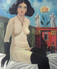 Luigi Regianini (Milano 1930-2013) Dichiarazione d'amore Olio su tela 60x50 1971