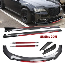 For Chrysler 300 SRT Front Bumper Lip Spoiler Side Skirt Carbon Fiber Bod K