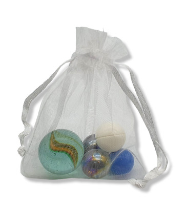 Organza Organzasäckchen Organzabeutel Stoffsäckchen Schmuckbeutel Weiß Weiss