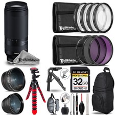 Tamron 70-300mm f/4.5-6.3 Di III RXD Lens E , 3 lens Tripod Backpack - 32GB