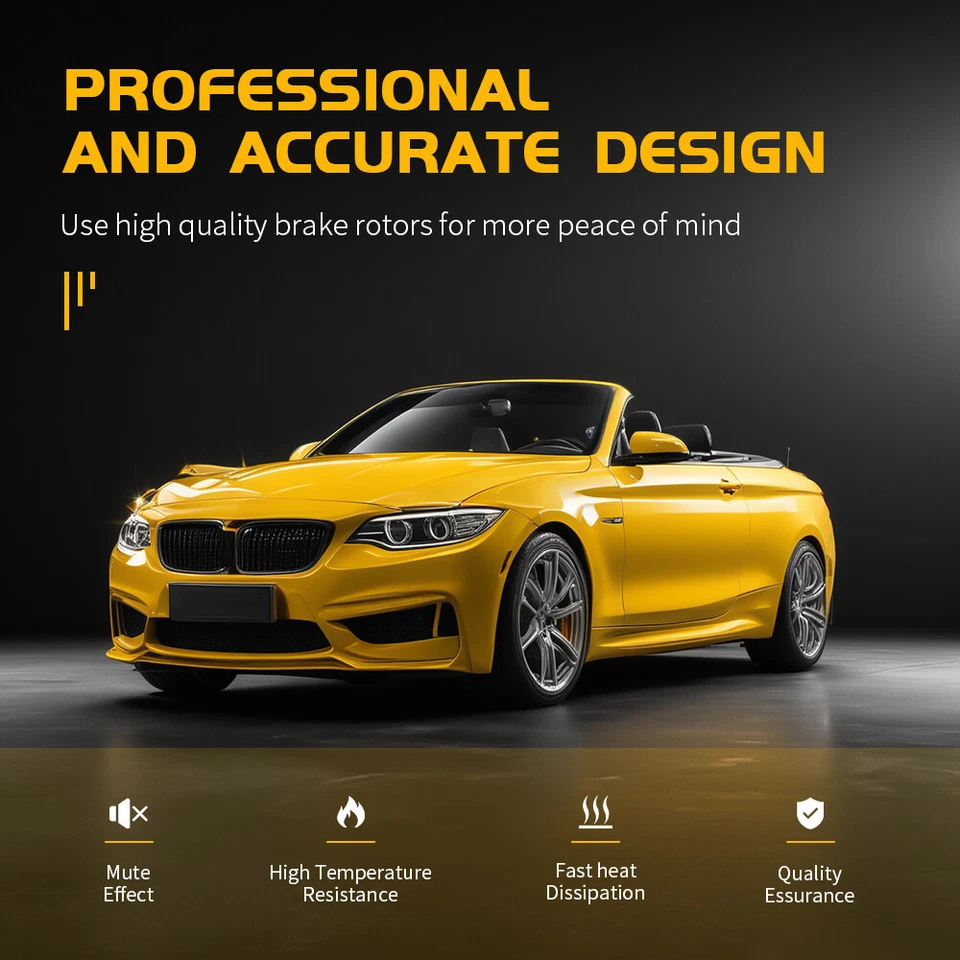 Rotores de disco perforados delanteros y traseros de 300 mm para Ford Fusion Sport 2017-2019 Foto 4 de 4