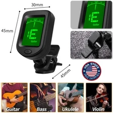 Clip-on Guitar Tuner for String Instrument Digital Electronic Tuner LCD Display