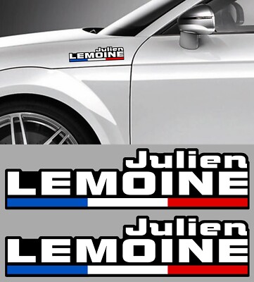 2 X NAME VORNAME FAHRER KART RALLYE RENNEN FLAGGE 20CM AUFKLEBER STICKER 018