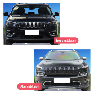 7-Piece Black ABS Grille Insert Set For 2014-2018 Jeep Cherokee - Easy Clip-On Covers