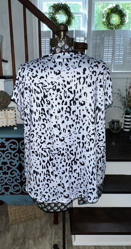 Peasant Blouse Empire Waist, Boho Floral & Animal Print Size 3X Top - Picture 3 of 7