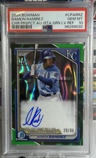 2024 Bowman Chrome Ramon Ramirez 1st Green Lava Refractor Auto /99 PSA 10 Royals