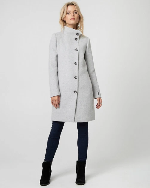 Ladies grey funnel neck clearance coat