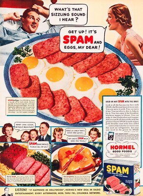 Spam Eggs 1939 Breakfast Print Ad Full Page 10.5 x 13.5