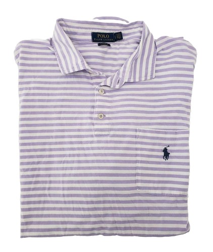 POLO RALPH LAUREN Classic Fit Purple / White Striped Polo Men’s Size XL