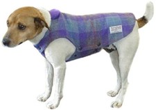 HARRIS TWEED LONDON WOOL DOG COATS-RED, BROWN, PINK, PURPLE-SIZES-NEW AUTHENTIC
