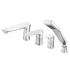 FERRO Square - 4-Loch Armatur Wannenarmatur Wannenrandarmatur für Badewanne