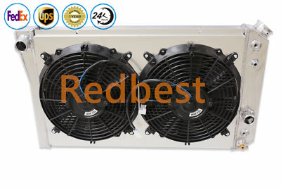 Redbest 3Row Aluminum Radiator+Shroud+2*12''Fans Fits 1982-2002 Chevrolet S10#829