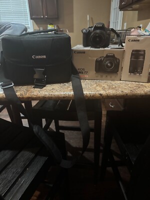 Canon EOS Rebel T7 24.1MP Digital Camera - Black (Kit with 18-55mm and 75-300mm