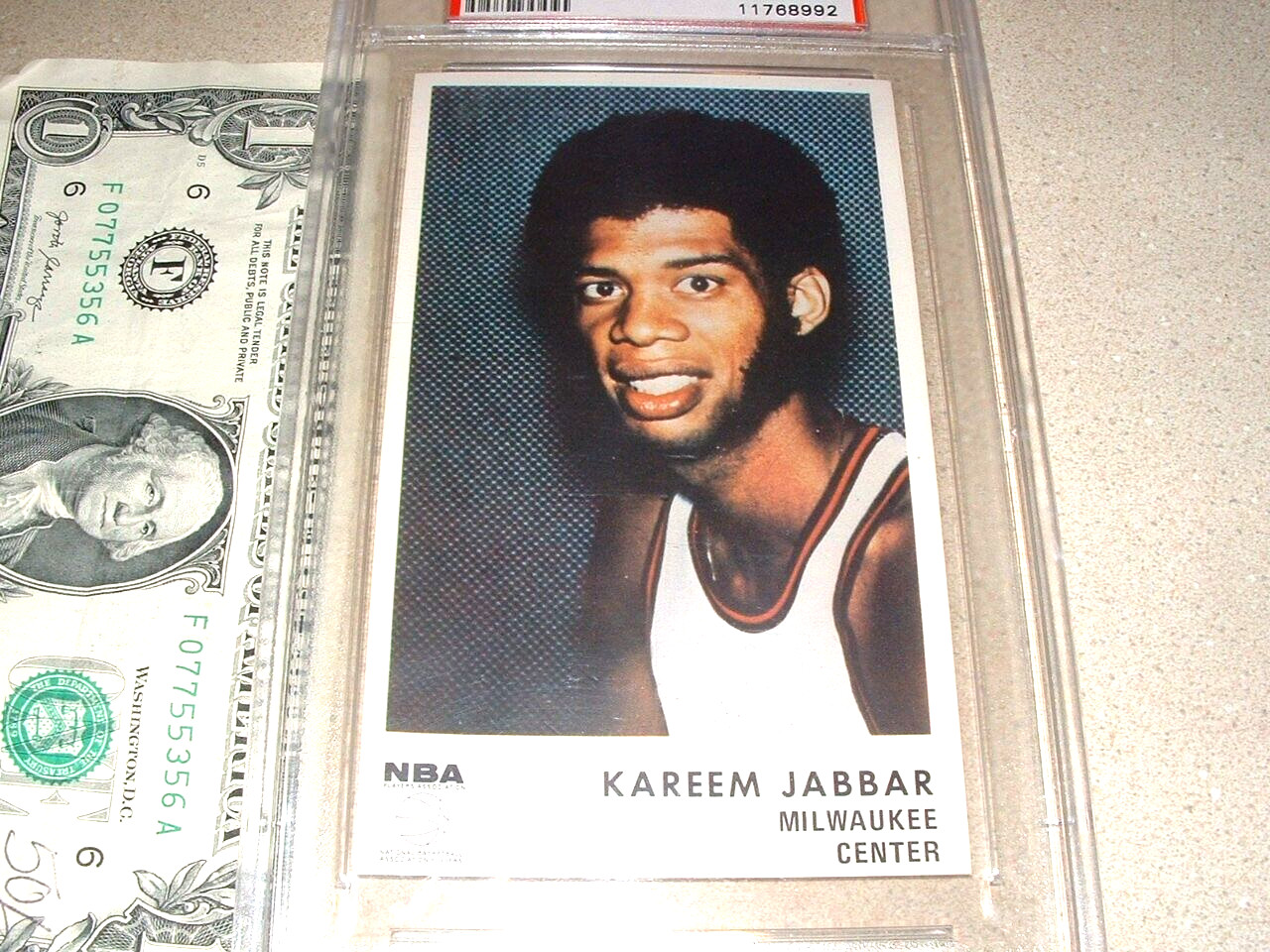 1972 ICEE BEAR KAREEM ABDUL JABBAR GRADED PSA NM 7 NBA LEGEND-TOUGH GRADE-RARE view 2