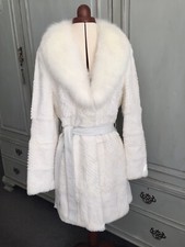 Lou Andrea White Arctic Fox And Rabbit Fur Coat