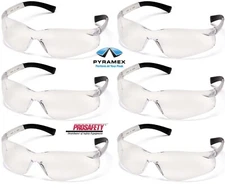 6 PR S2510S CLEAR Lens Protective Safety Glasses Work Shooting Range Eyewear Z87