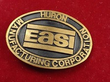 EASI "MANUFACTURING CORP HURON" Brass Belt Buckle, Fits 1.75" Belt w/ Gift Box