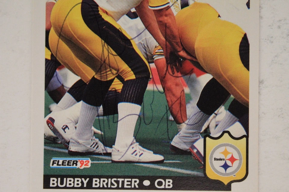 Bubby Brister Steelers NE Louisiana Autograph 1992 Fleer #341 Signed Card 16J - Image 3 of 3