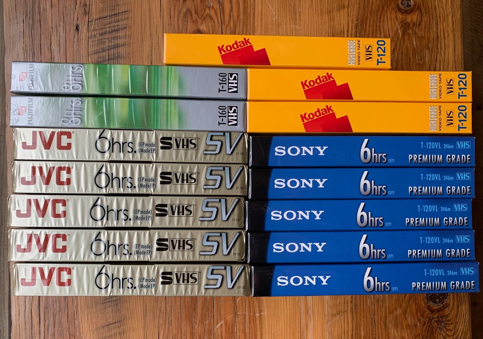 New Lot of 15 Sony T120VL Fuji T160 Kodak T120 JVC ST120SVDU Blank VHS Tapes