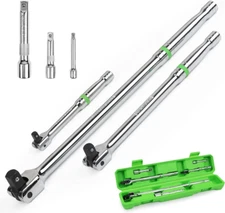 SWANLAKE 6PC Breaker Bar Set,1/4", 3/8" & 1/2" Drive,Heavy Duty Breaker Bars, 6-