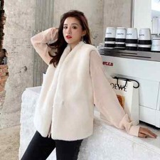 Giacca Donna Cappotto Gilet Pelliccia Ecologica Sintetica Corto Bianco 38954