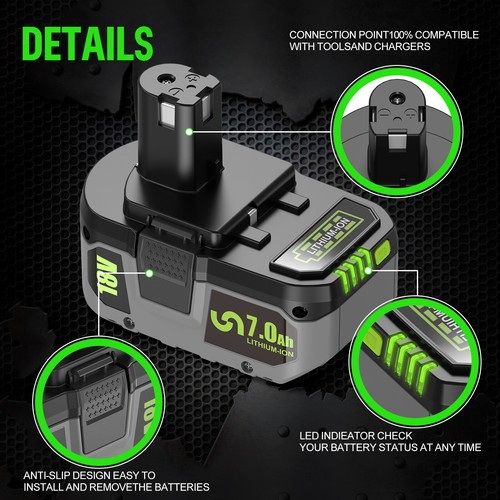 Batería 18V 7000mAh para Batería RYOBI Plus Litio RB18L50 P108 P104 P109 - Imagen 4 de 8