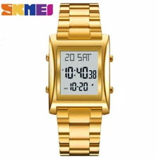 SKMEI Men's Digital Sport Watch LED Stainless Steel Chronograph Wristwatch