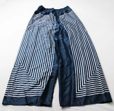 Hutch Women's Geo Print Satin Elastic Waist High Rise Pant BE5 Navy/White Medium