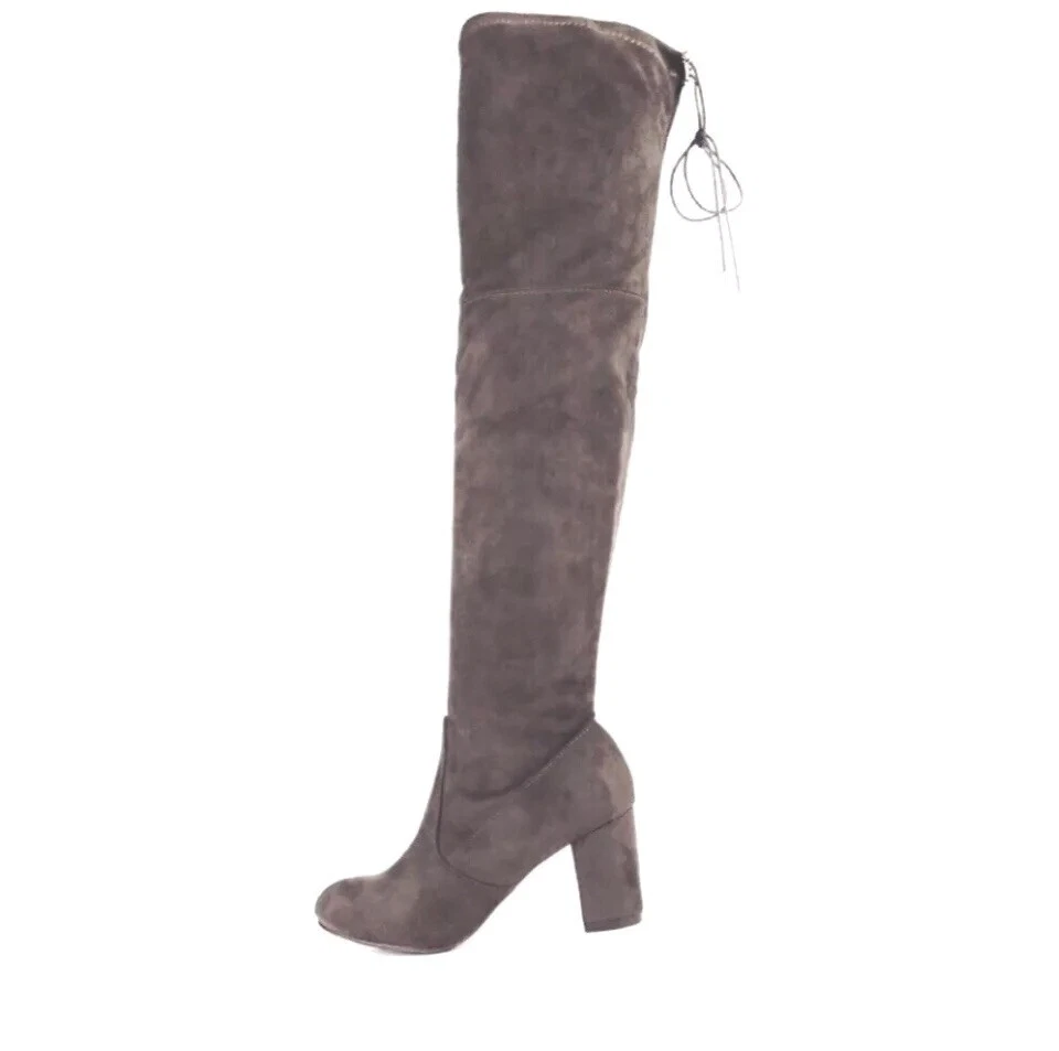 Hermosas botas altas de gamuza sintética color topo sobre la rodilla NUEVAS en caja talla 8,5 Foto 2 de 4