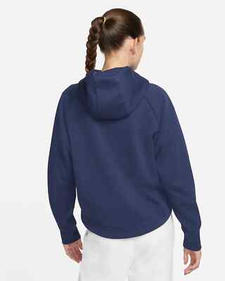 Nike Womens Tech Fleece Navy Blue Full Zip Hoodie Jacket DD5624