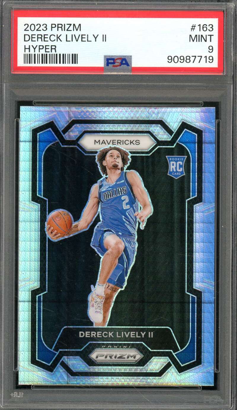 Dereck Lively II Rookie Card 2023-24 Prizm Hyper #163 PSA 9