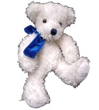 Russ Berrie White Bear Wearing Blue Scarf - Barnes  Noble Exclusive 2002 Y2K