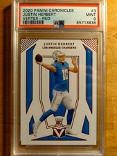 JUSTIN HERBERT 2020 CHRONICLES VERTEX RC #3 RED #141/199! PSA 9 MINT! CHARGERS;^