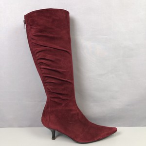 plum knee high boots