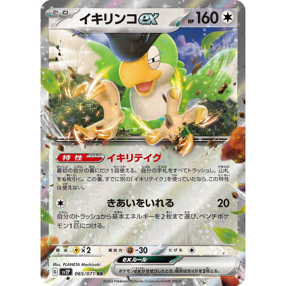 Pokemon Card Japanese Squawkabilly ex 065/071 RR Holo Snow Pokemon Card Japanese Squawkabilly ex 065/071 RR Holo Snow