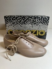 NOS NEW NIB CAPEZIO TAP DANCE SHOES Vintage Tan Children  s SIZE 13 1/2 W J-351
