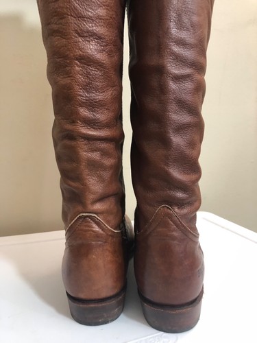 Frye Vintage Dorado Brown Leather Pull On Riding Roper Boots Women's Size 8.5 - Picture 17 of 24