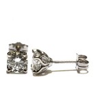 New GIA 14k white gold 1.19ct SI1 I round diamond stud earrings natural — photo 6