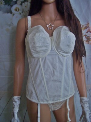 Ulla Dessous superedle Straps Mieder Corsage 80 G weiß Nylon Korsage NEU (lu40)