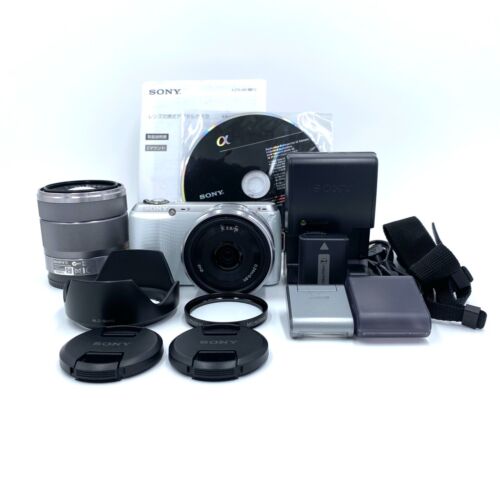 Sony Alpha NEX-C3 16.2MP Digital Camera Kit 16mm 18-55mm Lens JAPAN [NEAR MINT] - Picture 1 of 18