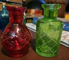 2 Miniature Vases, Cut Glass
