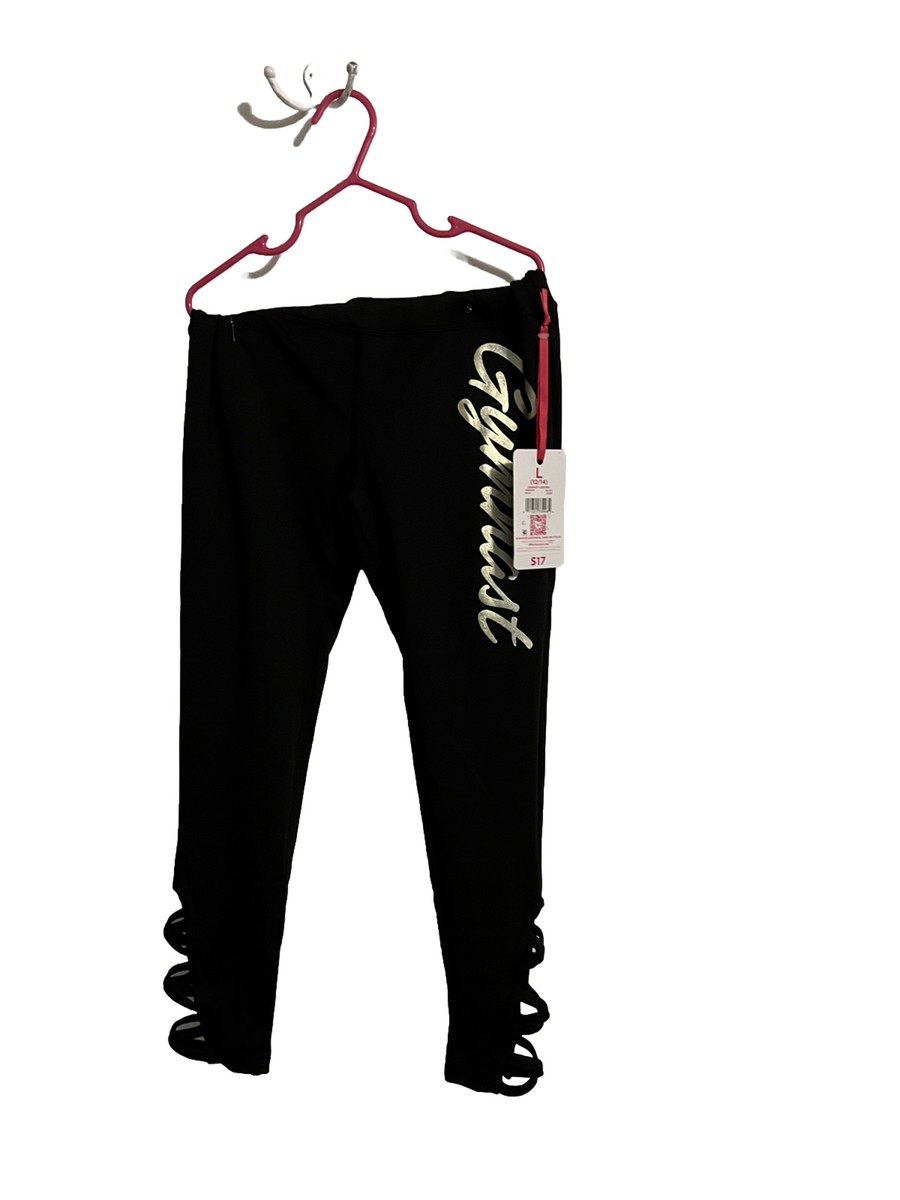 Justice Girls Gymnast Black Legging, Criss Cross Ankle Detail