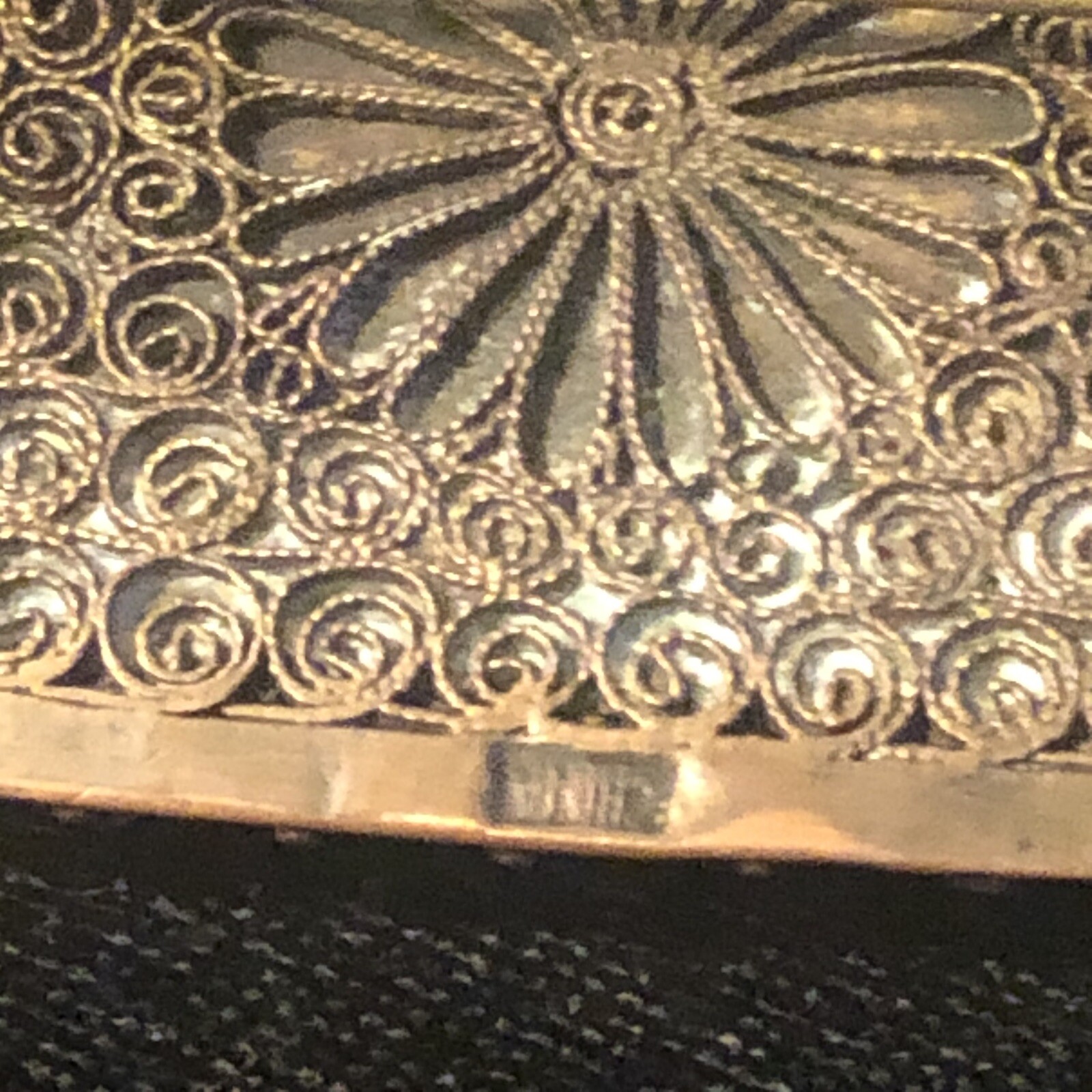 Antique Chinese Hand Carved Red Flower Broach/Pin Gem